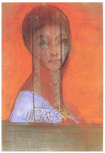 Artist: Odilon Redon Woman with veil 